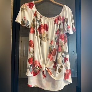 Floral off the shoulder blouse